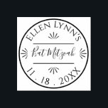 Bat Mitzvah or Bar Mitzvah Personalised Inking Rubber Stamp<br><div class="desc">Bat Mitzvah or Bar Mitzvah, a Personalised Wooden Rubber Stamp. Personalise by deleting text and replacing with your own. Choose your favourite font style, colour, and size. Design elements can be edited: delete, duplicate, resize, move, etc. Stamp your design on envelopes, party favour bags, and so much more. Enjoy! Happy...</div>