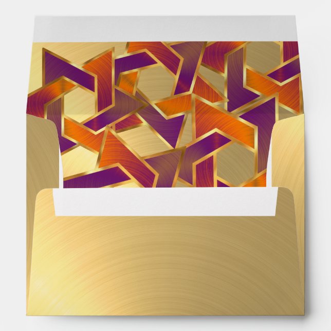 Bat Mitzvah Orange Purple Star of David Any Colour Envelope (Back (Bottom))