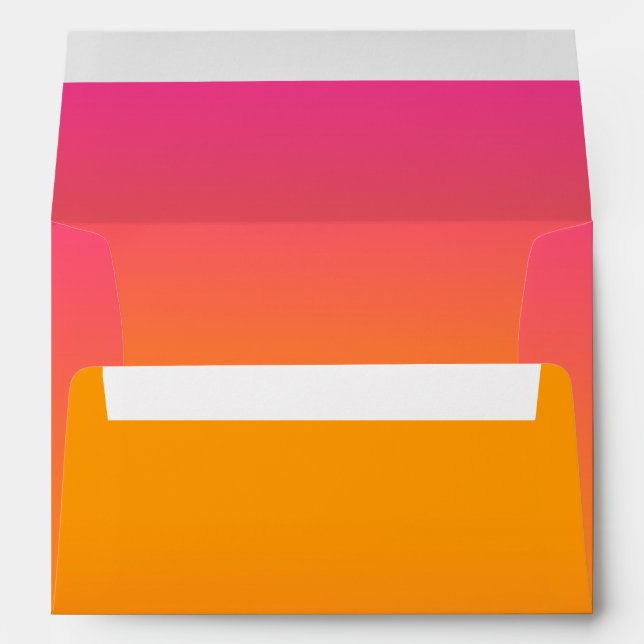 Bat Mitzvah Orange to Pink Ombre Envelope (Back (Bottom))