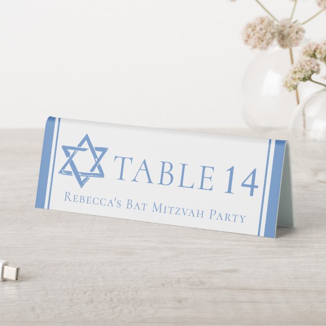 Bat Mitzvah Party Light Blue Star of David (In SItu (Table))
