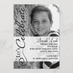 Bat Mitzvah Photo Invitation<br><div class="desc">Let's Celebrate Bat Mitzvah invitation with photo. Easily customise invitatation with your own photo and text.</div>