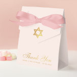 Bat Mitzvah Pink Faux Gold Star of David Thank You Favour Box<br><div class="desc">A pink and gold favour box for a girl's bat mitzvah. On the flap, it has faux gold foil star of David. The message Thank You is written in the lower part, in an elegant faux gold script, the occasion and the date are written in golden caps under it. The...</div>