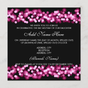 Bat Mitzvah Pink Hollywood Glam Invitation