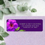 Bat Mitzvah Purple Floral Modern Return Address Return Address Label<br><div class="desc">Be proud, rejoice and showcase this milestone of your favourite Bat Mitzvah with this sophisticated, personalised return address label! A chic, stunning, purple pink floral watercolor and modern san serif type overlay a dark plum purple background. Personalise the custom text with your name and address. Guaranteed to add stylish fun...</div>