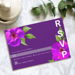Bat Mitzvah Purple Floral Watercolor Modern Bold RSVP Card<br><div class="desc">Be proud, rejoice and celebrate this milestone of your favourite Bat Mitzvah with this sophisticated, personalised RSVP insert card for your event! A chic, stunning, purple pink floral watercolor with simple, modern san serif type overlays a dark purple plum background. Personalise the custom text with the “reply by” date. Guaranteed...</div>