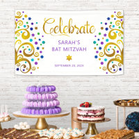 Bat Mitzvah Purple Gold Foil Script Tree of Life
