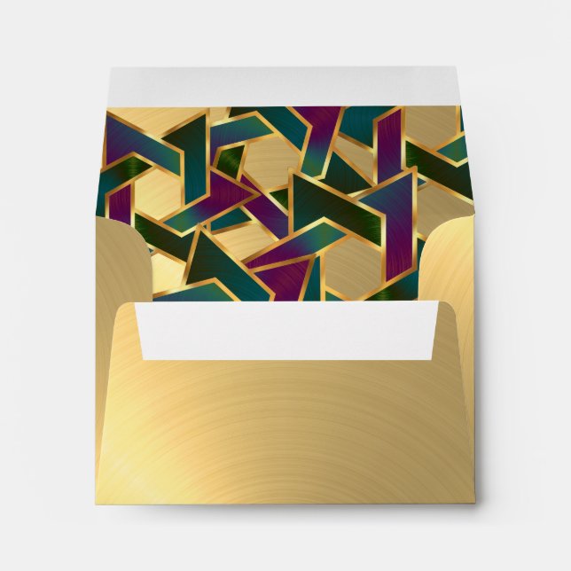 Bat Mitzvah Purple Teal Star of David on Any Colou Envelopes (Back (Bottom))