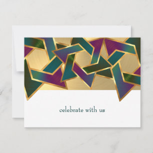 Bat Mitzvah Purple Teal Star of David on Any Colou Invitation