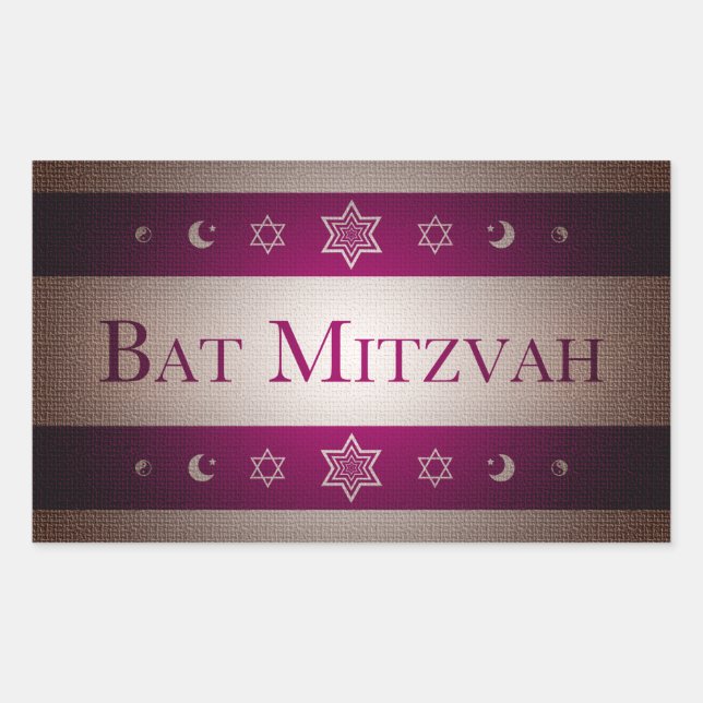 Bat Mitzvah Rectangular Sticker (Front)
