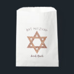 Bat Mitzvah Rose Gold Star Of David Glam Party Favour Bag<br><div class="desc">Personalised Bat Mitzvah favour bags with a simple faux rose gold Star of David symbol will set the tone for your glam party. The simple design includes two sets of text, BAT MITZVAH in a gentle arch above the rose gold Shield of David and room for your daughter's name in...</div>