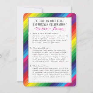 BAT MITZVAH service information advice rainbow  Invitation