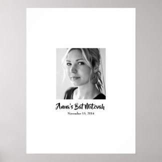 Bat Mitzvah Sign In Party Board Poster