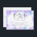 Bat Mitzvah silver foil purple watercolor entrée RSVP Card<br><div class="desc">Be proud, rejoice and showcase this milestone of your favourite Bat Mitzvah! Include this stunning, modern, sparkly silver faux foil and glitter dots and typography script against a soft purple watercolor background, personalised RSVP insert card for your event. Personalise the custom text with the “reply by” date and entrée choice...</div>