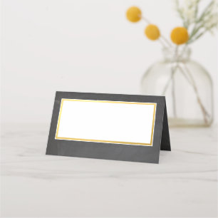 BAT MITZVAH smart bold type gold aqua grey Place Card