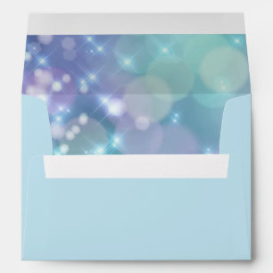 Bat Mitzvah Sparkle Lights Blue and Purple Envelope
