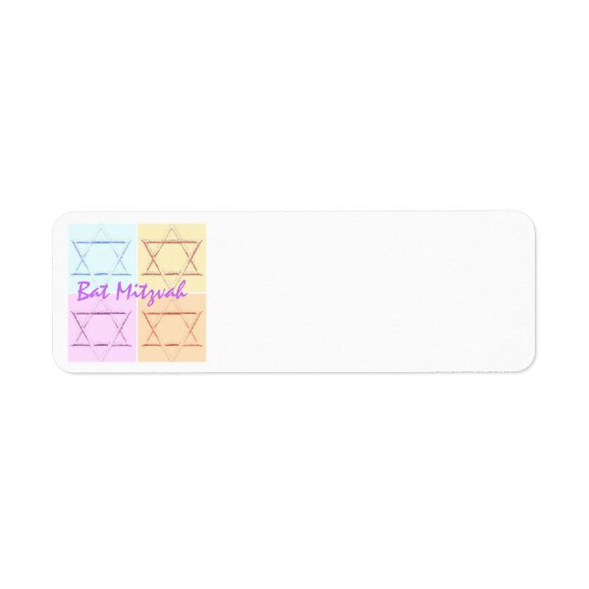 Bat Mitzvah/Star of David Return Address Label (Front)
