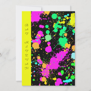 Bat Mitzvah, Sweet Sixteen, Neon, CustomInvitation Invitation