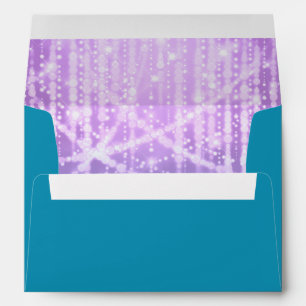 Bat Mitzvah Turquoise Blue Purple Sparkly Lights Envelopes