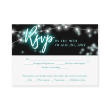 Bat Mitzvah Turquoise Neon Themed RSVP