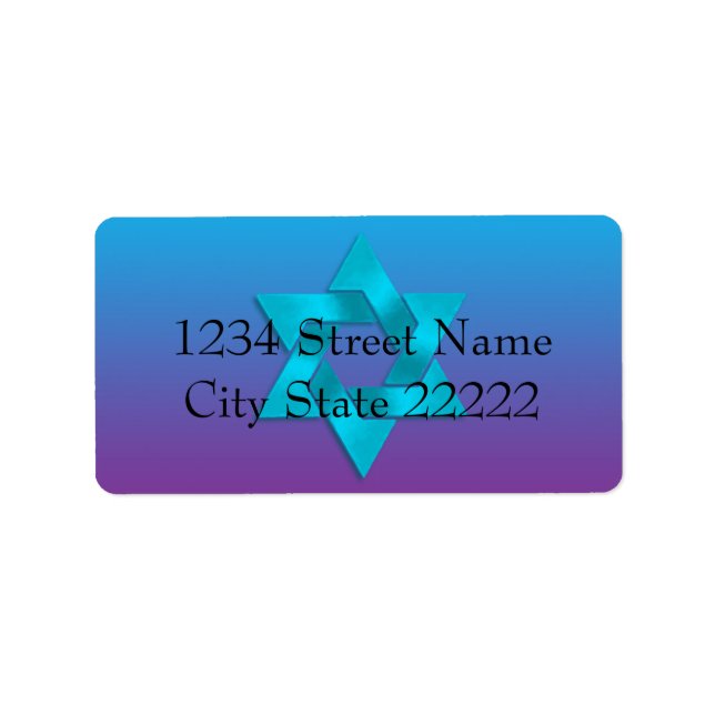 Bat Mitzvah Turquoise to Purple Ombre with Star Label (Front)
