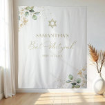 Bat Mitzvah Watercolor Backdrop | Greenery Gilded Tapestry<br><div class="desc">Looking to take your Bat Mitzvah décor to the next level? Check out our Eucalyptus Greenery Bat Mitzvah Collection! With its lush,  natural aesthetic,  you'll create a celebration to remember. Discover tips and ideas for incorporating these stunning accents into your celebration today! ✨</div>