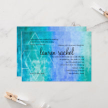 Bat Mitzvah Watercolor Streaks Blue Star of David
