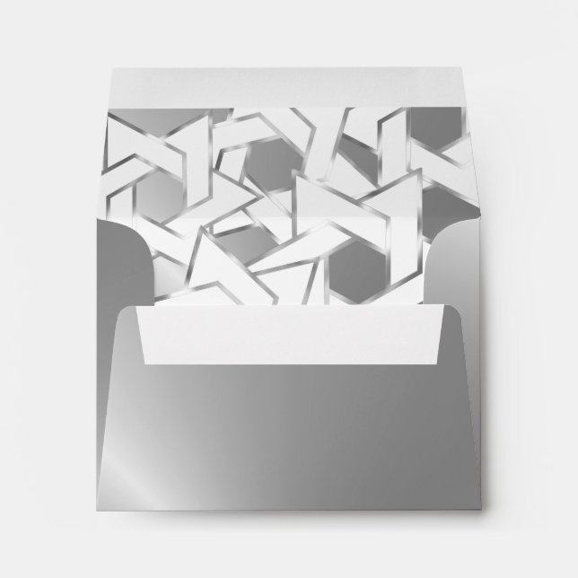 Bat Mitzvah White Star of David on Any Colour Envelopes (Back (Bottom))