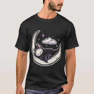 Bat Moon Creepy Cute Kawaii Pastel Goth Purple Alt T-Shirt