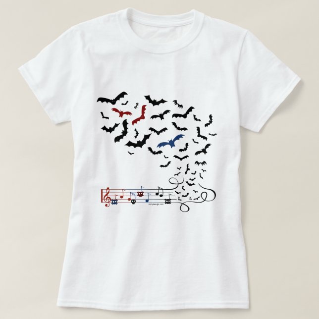 Bat Music Design 2 T-Shirt (Design Front)
