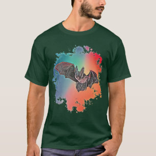 Bat Night Motif Vampire Halloween Wing flying Mamm T-Shirt