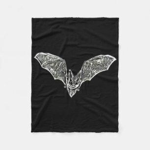 Bat Night Vampire Halloween Wing Flying Mammals Ba Fleece Blanket