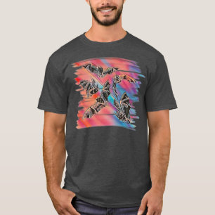 Bat Night Vampire Motif Halloween Wing flying Mamm T-Shirt