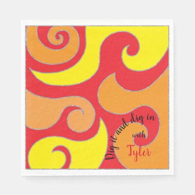 Bat or Bar Mitzvah Napkin Swirled (Front)