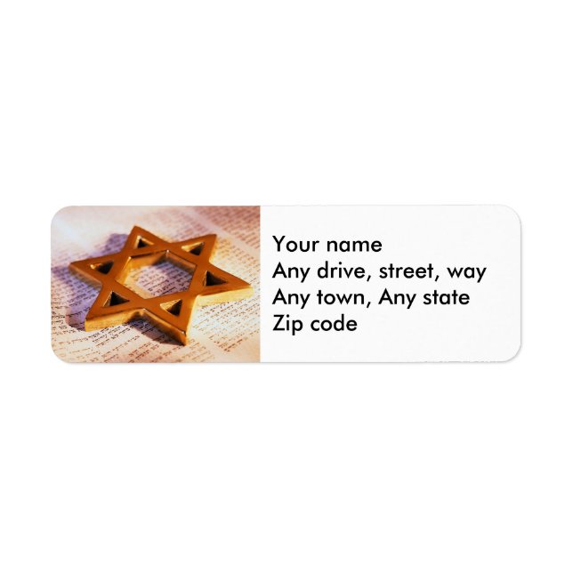 Bat or Bar Mitzvah Return Address Label (Front)