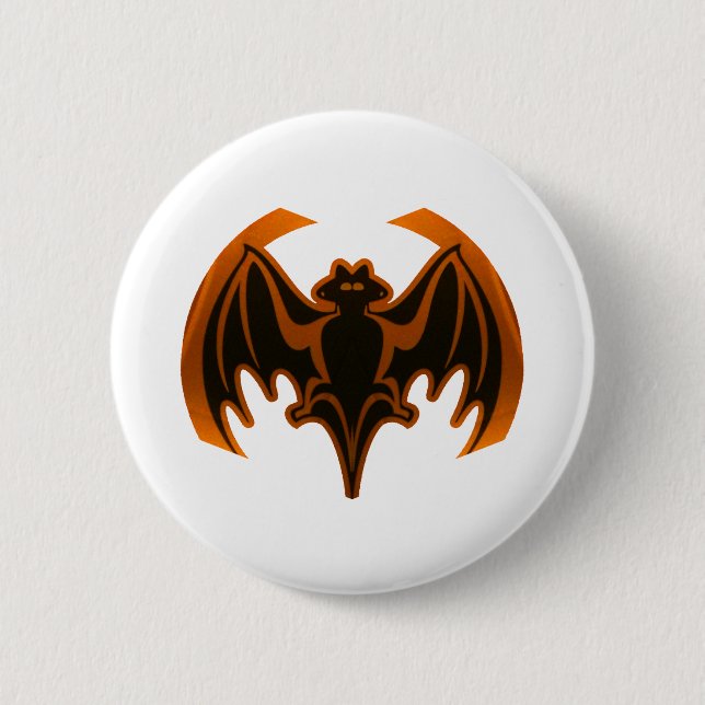 Bat Orange The MUSEUM Zazzle Gifts 6 Cm Round Badge (Front)