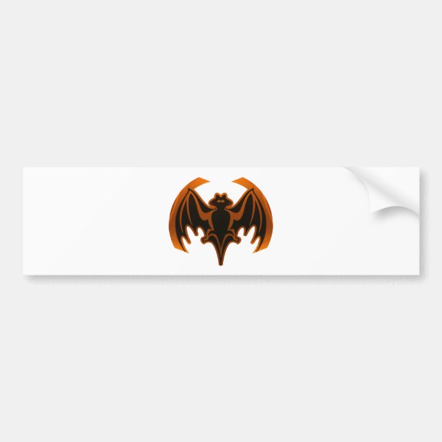 Bat Orange The MUSEUM Zazzle Gifts Bumper Sticker (Front)