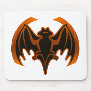 Bat Orange The MUSEUM Zazzle Gifts Mouse Pad