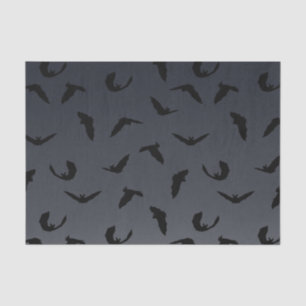 Bat pattern on gradient grey tissue paper