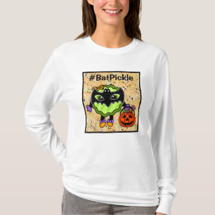 Bat Pickle   Funny Halloween Pickle    T-Shirt