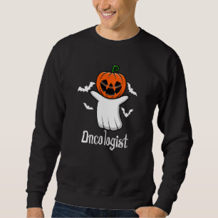 Bat Pumpkin Ghost Oncology Cool Halloween Oncologi Sweatshirt