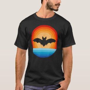 Bat Retro Vintage 60 70s Sunset Mammal Animal Men T-Shirt