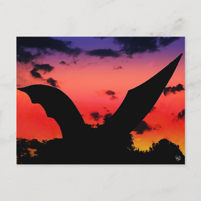 Bat Sculpture near S. Congress Bridge, Austin, TX Postcard (Front)