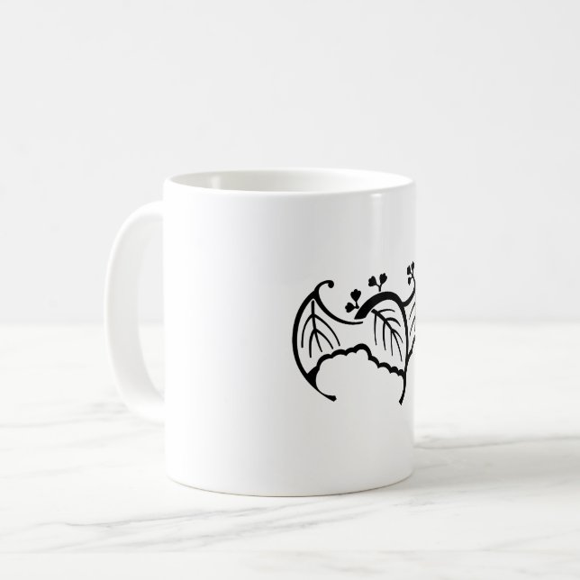 Bat shaped paulownia coffee mug (Front Left)