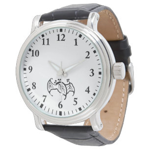 Bat shaped paulownia watch