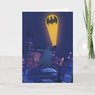 Bat Signal Over Gotham Card