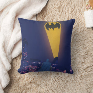 Bat Signal Over Gotham Cushion