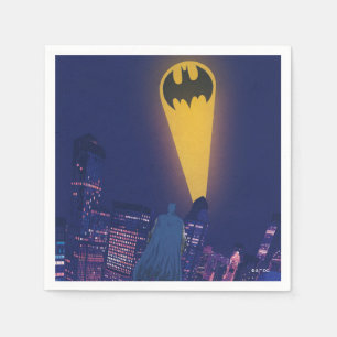 Bat Signal Over Gotham Napkin