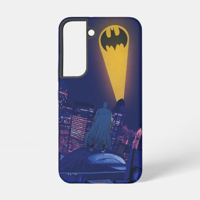 Bat Signal Over Gotham Samsung Galaxy S22 Case (Back)