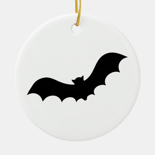 Bat Silhouette Ceramic Ornament (Front)