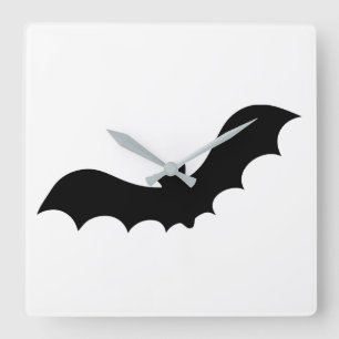 Bat Silhouette Square Wall Clock
